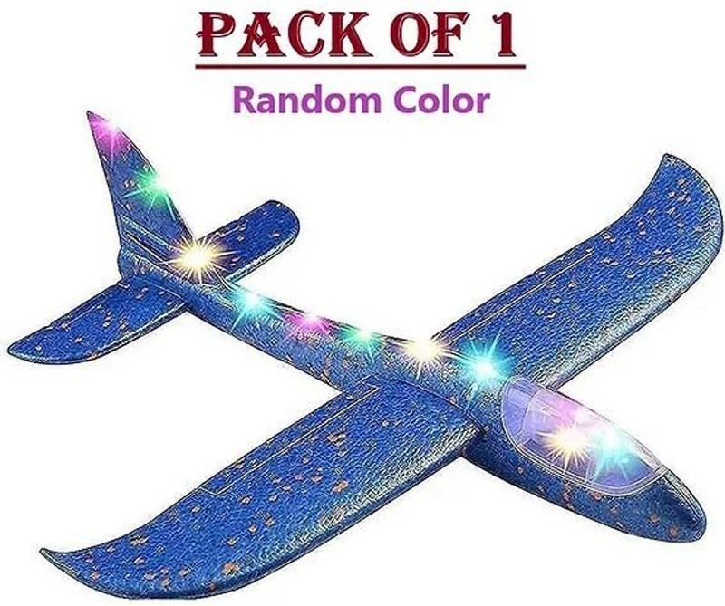 GoBaby Light Foam Plane Toy with Light(Red, Blue, Green, Orange, Pack of: 1)