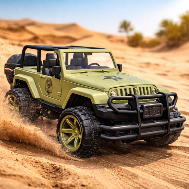 Trenzo Army Toy Car for kids | Pull back action vehicle(Army Green Jeep, Pack of: 1)