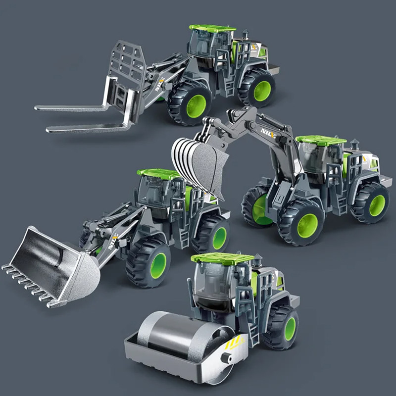 DEUSON ECOM Unbreakable Construction Excavator Pack 4 Vehicles For Kids Trucks Bulldozer Set(Multicolor, Pack of: 4)