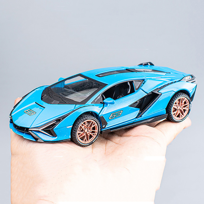UKAXA 1:32 Lamborghini Sian Die cast Metal Car Model Toy Car For Kid 2 Year(Blue)