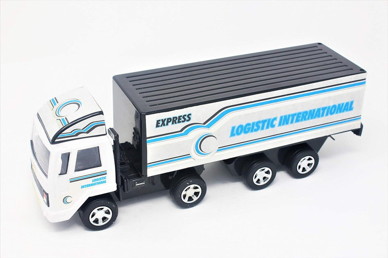 WOOGE CARGO LOGISTIC CARRIER TRUCK TOY WITH PULL BACK ACTION DOORS OPEN KIDS TOY TRUCK(White, Pack of: 1)