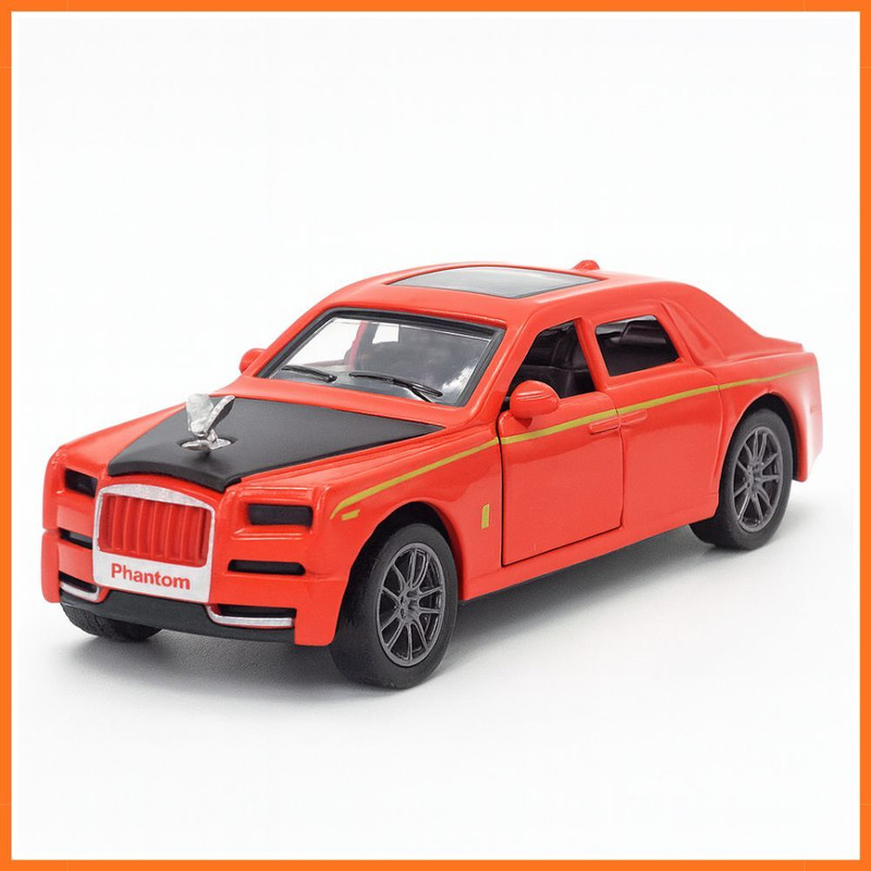Pumpkin Toys Rolls-Royce Die-Cast Toy Car for Kids Metal Body Openable Doors Light Sound(Red)