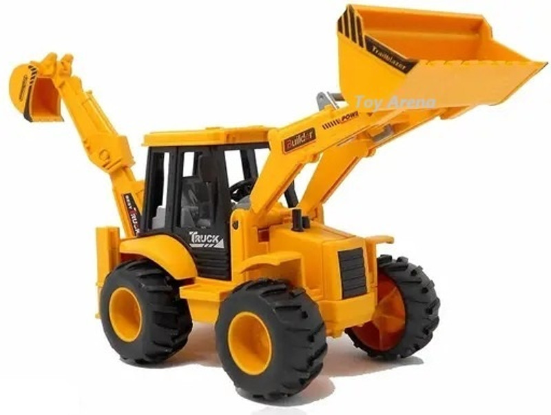 Toy Arena Plastic 2 In 1 Bulldozer And Excavator Construction Toy Vehicle For Kids(Yellow, Pack of: 1)