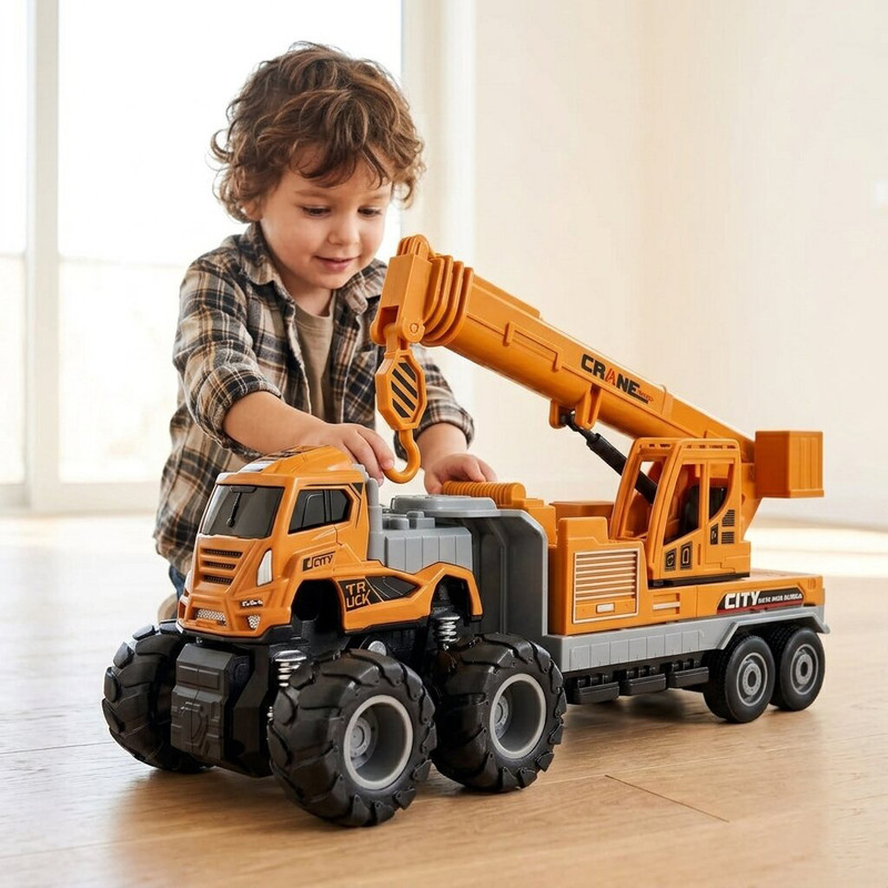 DUWOL Truck Toy for Kids Heavy Duty Toy Crane with Big Wheels Construction Excavator(Yellow, Pack of: 1)