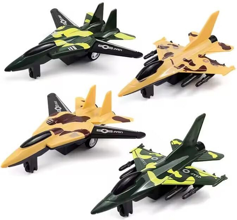 QWICK CLICK Simulate Mini Military Camouflage Battle Fighter Jet Model Toy(Multicolor, Pack of: 4)