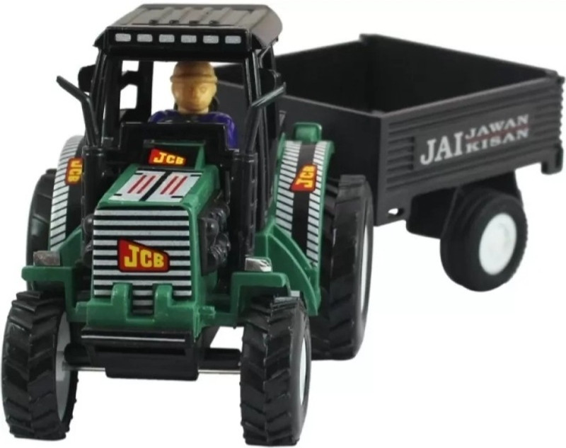Veryke TRACTOR WITH TROLLEY pull back action (Multicolor)(Multicolor)