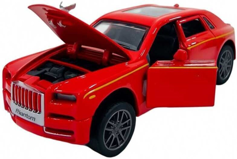 Pumpkin Toys Rolls-Royce Phantom Diecast Metal Pullback Toy Car(Red, Pack of: 1)