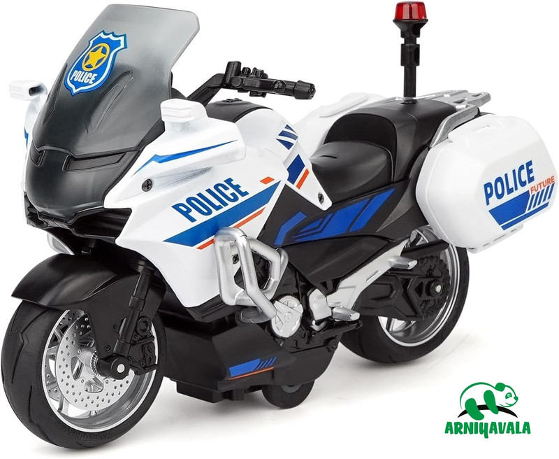 ARNIYAVALA Police Motorcycle Toy, Pull Back Toy Motorcycle with Sound & Light Toy(White, Pack of: 1)