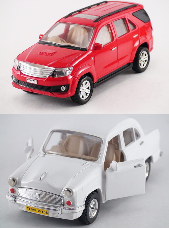 viaan world Combo Pack Of PULLBACK ( Ambassador & Fortuner ) Toy for Kids(Red, White, Pack of: 2)