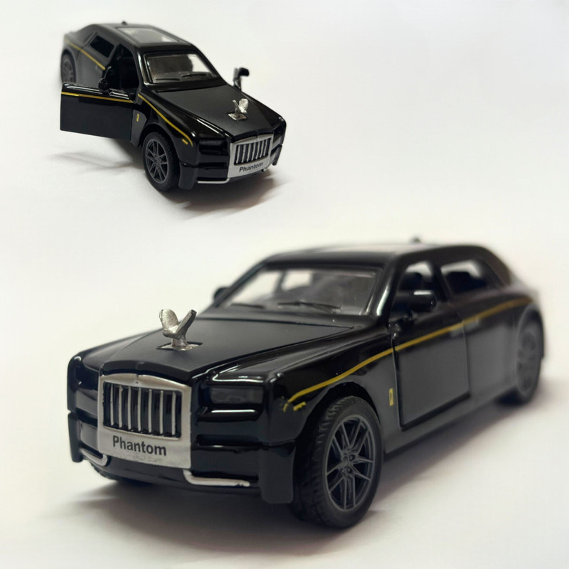 DieBiz Metal Diecast Black Rolls Royce Phantom Car Pullback Toy Lights & Music(Black, Pack of: 1)