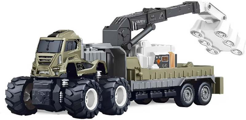 IndusBay 1:43 Friction Powered Metal Diecast Airport Path Lightening Crane Monster Truck(Green, Pack of: 1)