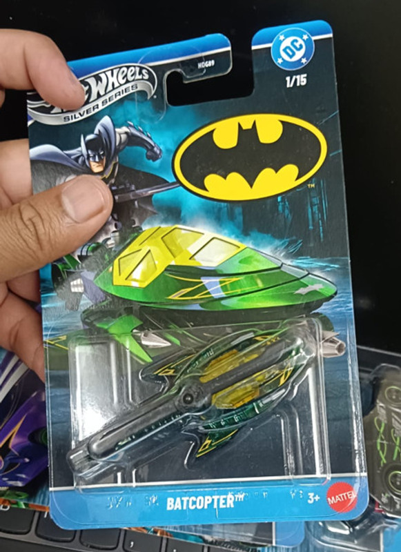ABC Game of Diecast HW Silver Series Excl Mainline Collection - BAT'MAN - Industry Scale Size 1:64(Black, Green, Yellow, Pack of: 1)