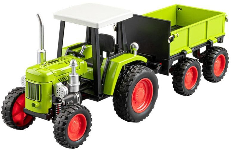 Myrra Retro Walking Tractor Toy with Lift Rod Trailer, Die-Cast Farm Vehicle(Multicolor, Pack of: 1)