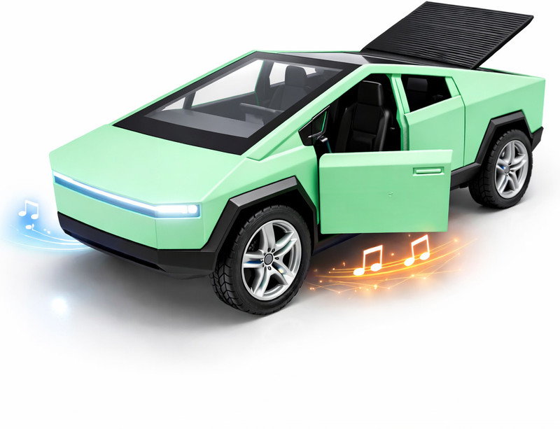 TRENDNRAAGS METAL TESLA TOY CAR WITH PULL BACK FUNCTION FOR KIDS,GIRLS & BOYS,LIGHT & MUSIC(Light Green, Pack of: 1)