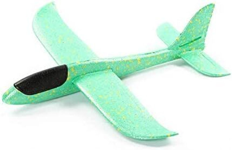 IndusBay Foam Glider Plane Toy 17.5 inch Throwing Airplane with Dual Flight Mode Gift kid(Green, Pack of: 1)