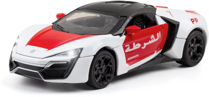 deoxy Dubai Police Car Lykan Hypersport Diecast Vehicle Pull Back Boys Kids Gifts(White, Pack of: 1)