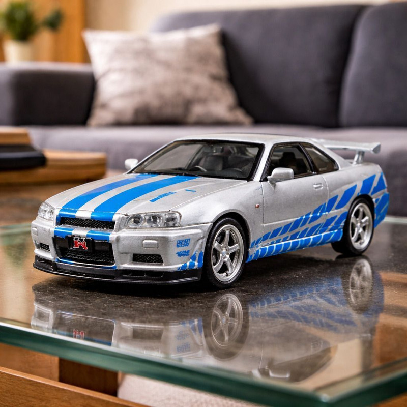 Ragiluxe 1:32 Nissan Skyline GTR R34 Diecast Model Car With Pull Back, Lights & Sound(Multicolor, Pack of: 1)