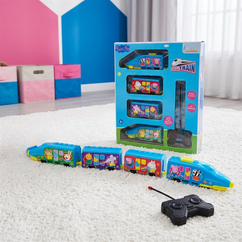 Kriiddaank Peppa Theme Remote Control Train Toy for Kids (Light Blue)(Blue)