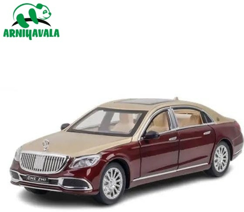 ARNIYAVALA MERCEDES BENZ MAYBACH S600 1:24 Big Size Diecast scale model Metal pull back(Gold+maroon)