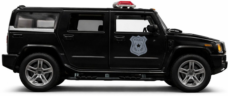 ACHINT Heavy Duty Metal Hummer Police Car with Pull-Back Action (Black)(Black, Pack of: 1)