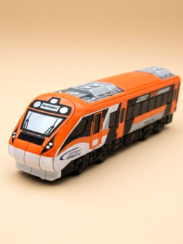 Toyterra Nav Bharat Saffron Express Bullet Train Indian Rail Toy Model Pull Back Action(Orange, Pack of: 1)