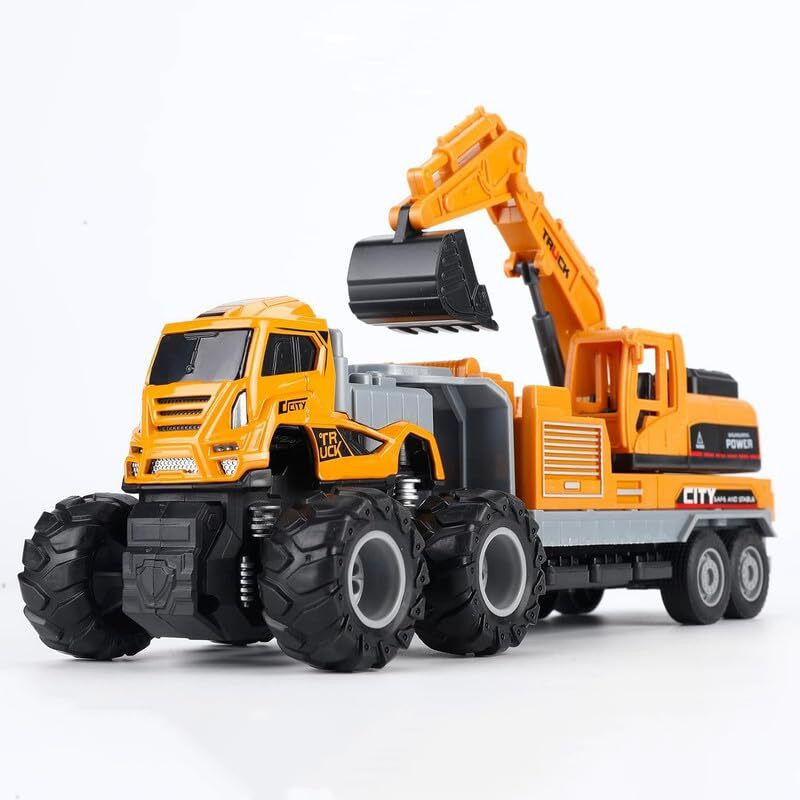 MY KAFERS Heavy Duty Construction Crane Truck Toy with Movable Arm & Hook(Multicolor)