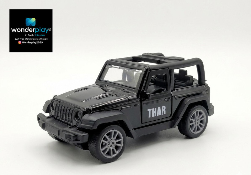 WonderPlay Die-Cast Metal Thar 1:32 Scale, Open Top Design(Black, Pack of: 1)