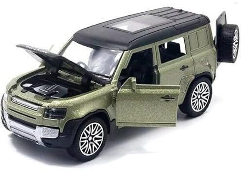 Rajeshwari Enterprises Defender 1:36 Diecast metal toy car| Pull back Defender Toy with openable doors(Green, Pack of: 1)