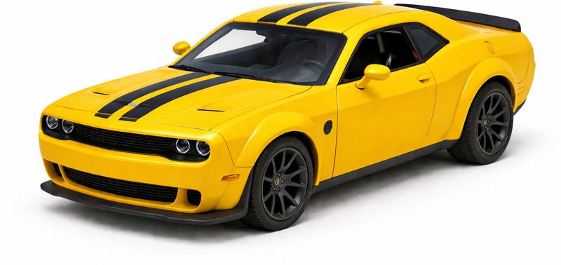 yumyra Dodge Challenger Toy Car 1:36 Scale Alloy Die Cast Model(Yellow, Pack of: 1)