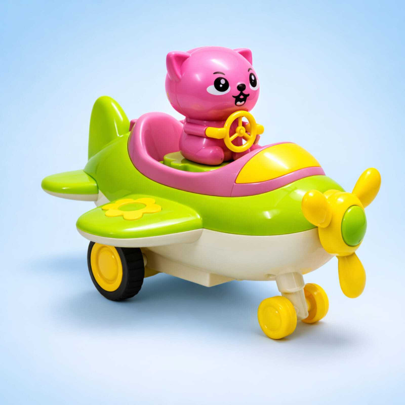 MOORVEE Push & Go Friction Toy Aeroplane with Lights Music for Kids 12+ Months(Multicolor, Pack of: 1)