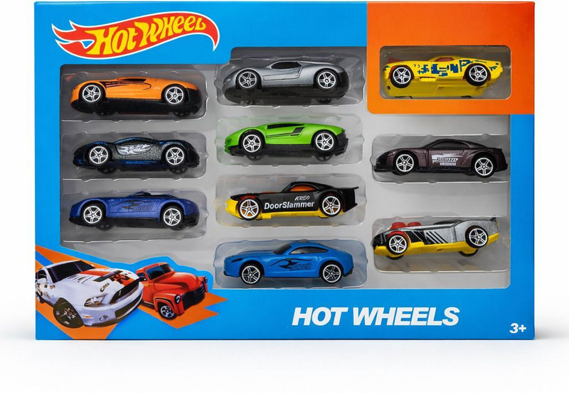 InfiniTots Hot Wheels 10 Car Gift Pack Die Cast Toy Set for Kids 3+(Multicolor, Pack of: 10)