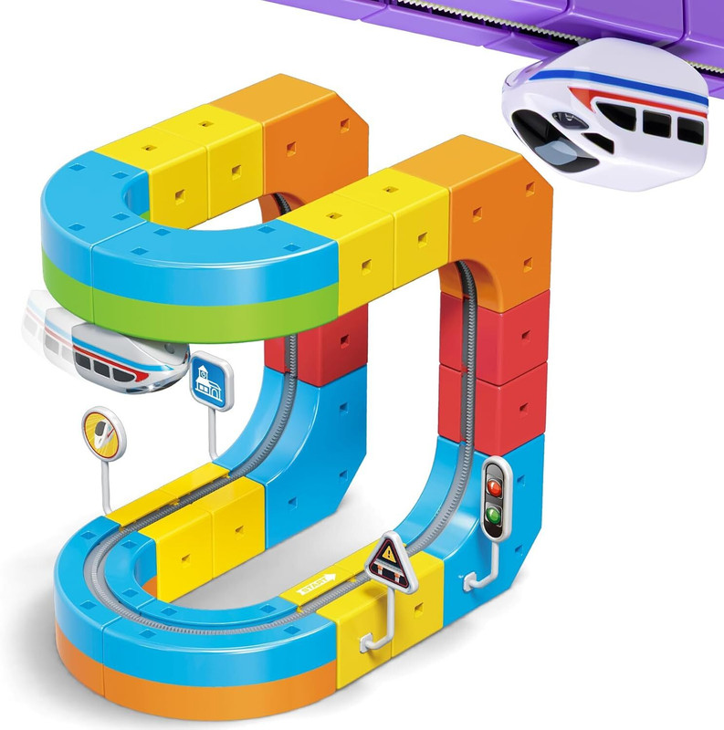Learn With Fun Magnetic Train Track Playset for Kids | DIY Creative Learning Toy(Multicolor, Pack of: 1)