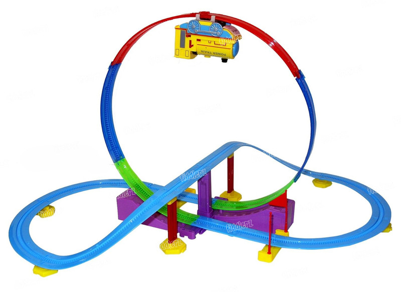 FIDDLERZ Train Track Set DIY Track Builder Set with Sound & Lights for Kids(Multicolor, Pack of: 39)