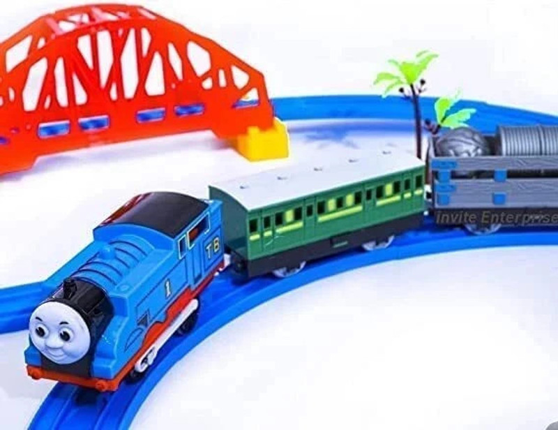 J K INTERNATIONAL Battery Operated Train Toy Track Set for Kids with Sound & Flashing Light(Multicolor, Pack of: 1)