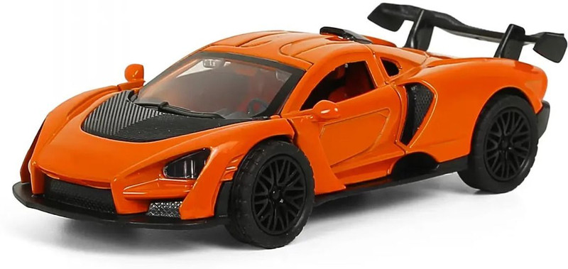 AtwoZDesign Metal Car 1: 32, McLaren Senna With Openable Door And Pull Back Function(Orange, Pack of: 1)