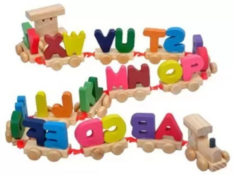 QWICK CLICK Wooden Alphabet Letters Train (A-Z) English Vocabulary Building Train Set(Multicolor, Pack of: 1)