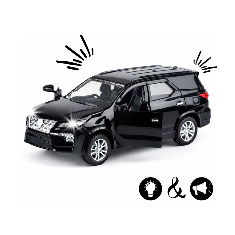 frendo Light & Sound Elite Cruiser SUV Toy Car Pull back Action Fortu Black(Black, Pack of: 1)