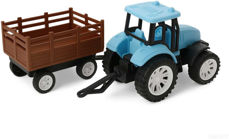 The Toy Nest Agriculture Farm Tractor With Trolley Push And Go Vehicle For Kids & Toddlers(Blue, Pack of: 1)