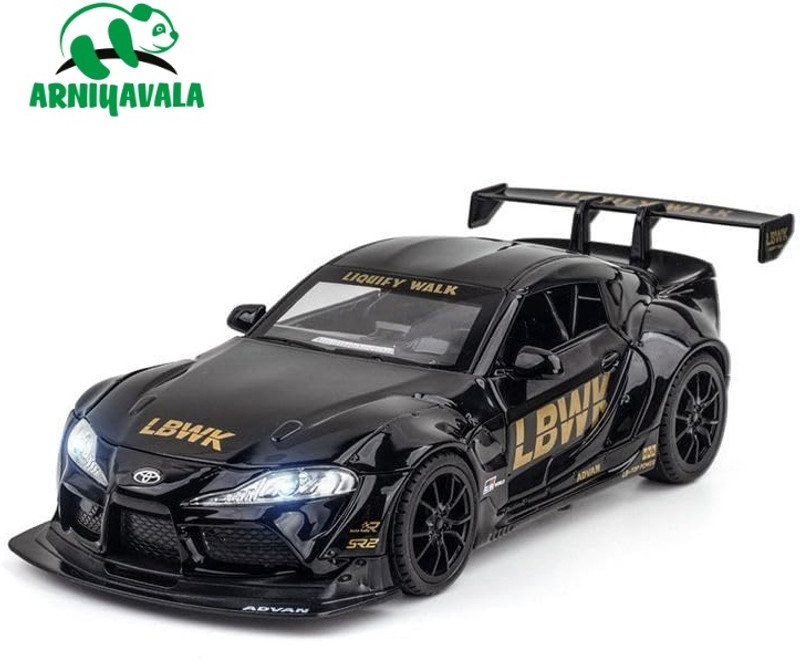 ARNIYAVALA 1/22 scale TOYOTA SUPRA GR LBWK Toy Car Metal Pull Back Diecast Car(Black)