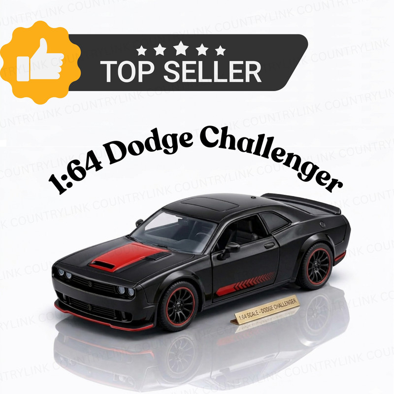 CountryLink 1:64 Dodge Challenger Alloy Diecast Sports Car Model with Detailed Finish(Multicolor)