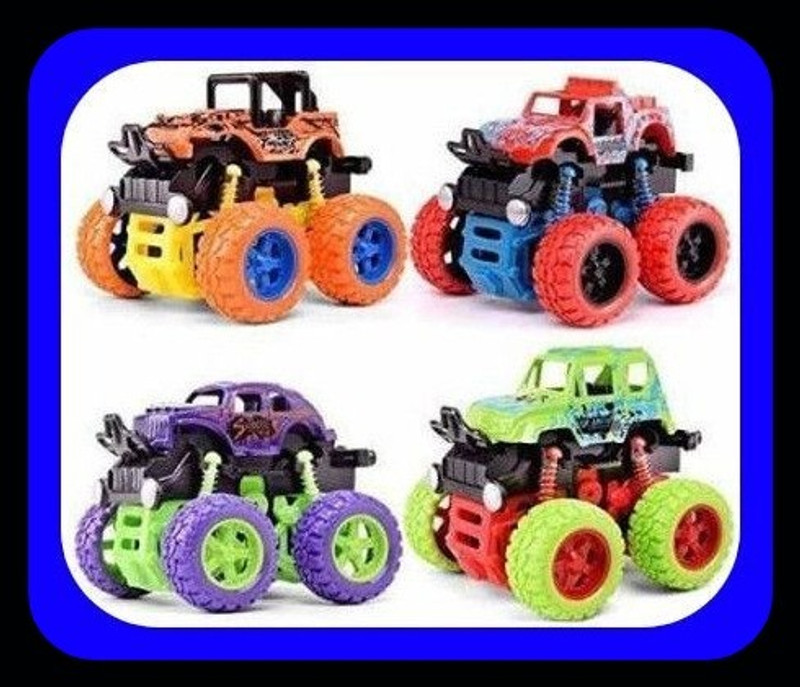 fairyscott enterprises Monster truck 360° Stunt car with Rubber tyre|Multicolor|Pack of 1_MN213(Multicolor, Pack of: 4)