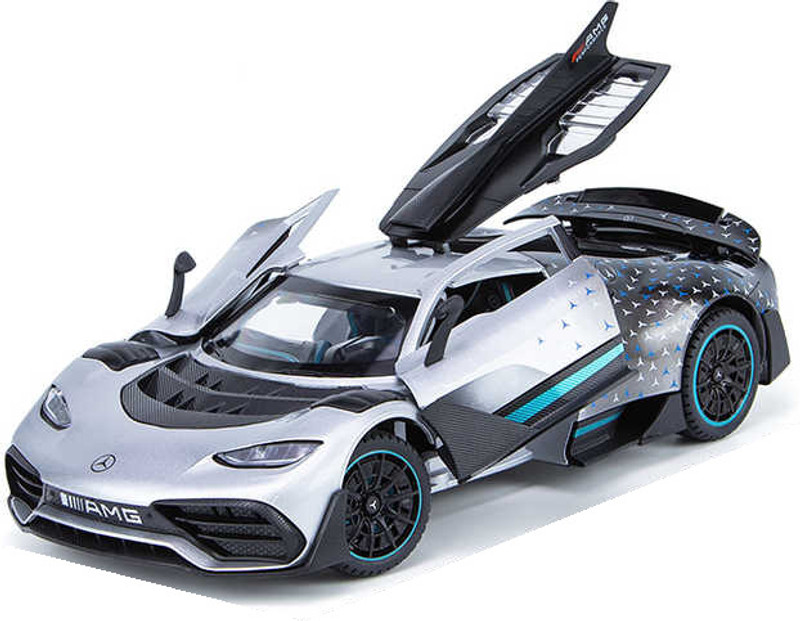 Just craft 1:24 Benz AMG ONE Sports Car Sound and Light Pull Back Car Children's Toy(Silver, Pack of: 1)
