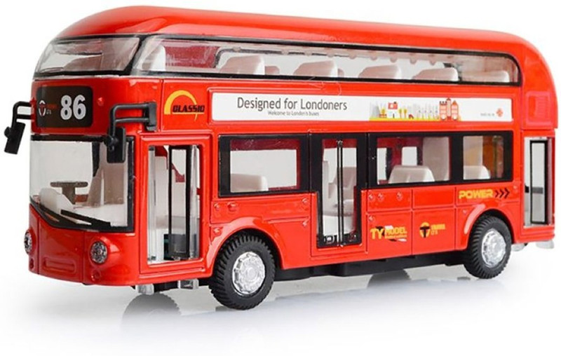 SPENOP Double Decker London Bus with Metal Die-Cast(Red)