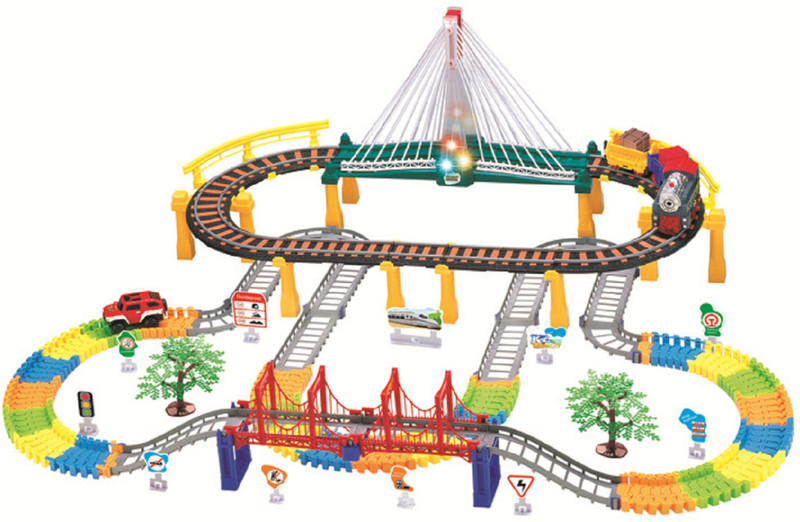 KTRS Electric Rail Car Toy Children's Small Train Sound and Light High-Speed(Multicolor, Pack of: 1)
