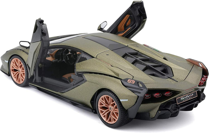 venimall Lamborghini Sian FKP 37 Green Metallic with Copper Wheels 1:32 Diecast Model Car(Multicolor)