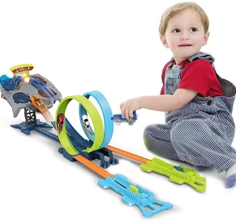 Vaibhav Enterprises Kids Game Plastic Hot Rebound Wheel AutoTrack Set 360 with Light Music(Multicolor, Pack of: 1)
