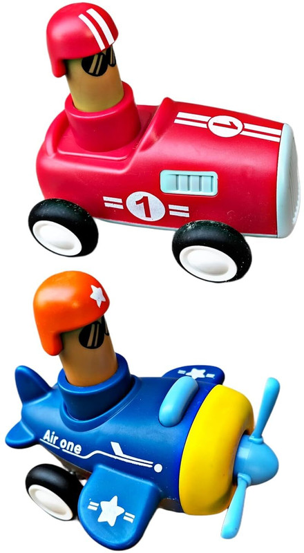 hinik Push &Go with pull back Friction Powered Vehicles (Including Airplane,Train)(Multicolor, Pack of: 2)