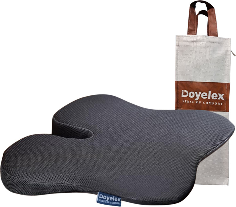 Doyelex Foam Seating Pad For Universal For Car(Relieves Hip Pain & Tailbone Pain, Lower Back Pain, Black)