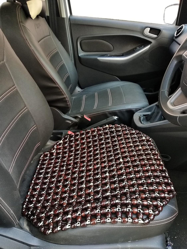 Q1 Beads Wooden Bead Seating Pad For Universal For Car WagonR, Elantra, Verna, Celerio, Ciaz, Etios Liva, Ertiga, Figo, Civic, City(CAR, SUV, Chair, Sofa, truck Multicolor)