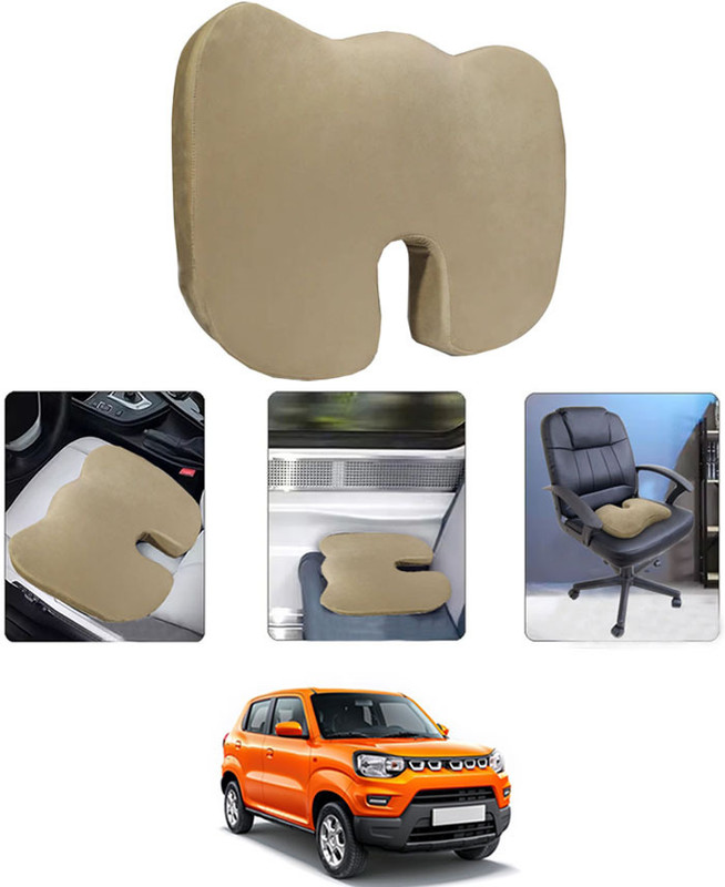 ABJD Beige Velvet Car Pillow Cushion for Chevrolet(Contemporary, Pack of 1)
